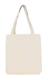 7oz Cotton Tote Bag With Long Handle - 13 1/4" W x 14 3/4" H x 2 3/4" D